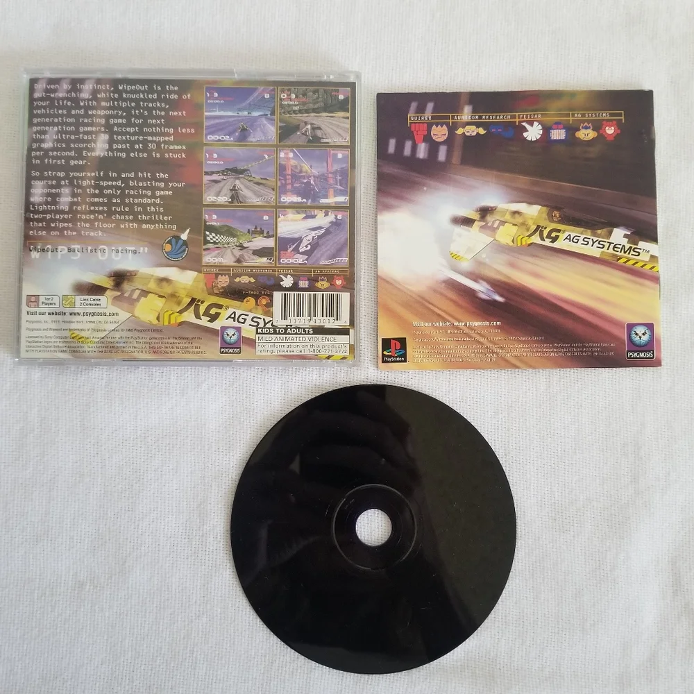 Wipeout Ballistic Antigravity Racing PS1 Sony PlayStation Video Game